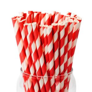 HOT N FRESH Smoothie Paper Straws Red & White