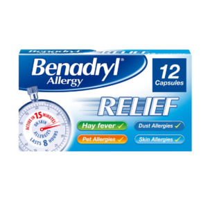 BENADRYL ALLERGY RELIEF 12 capsules